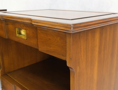 EstablishedLines Pair Widdicomb Campaign Style Solid Cherry Brass Pulls Night Stands Tables MINT!