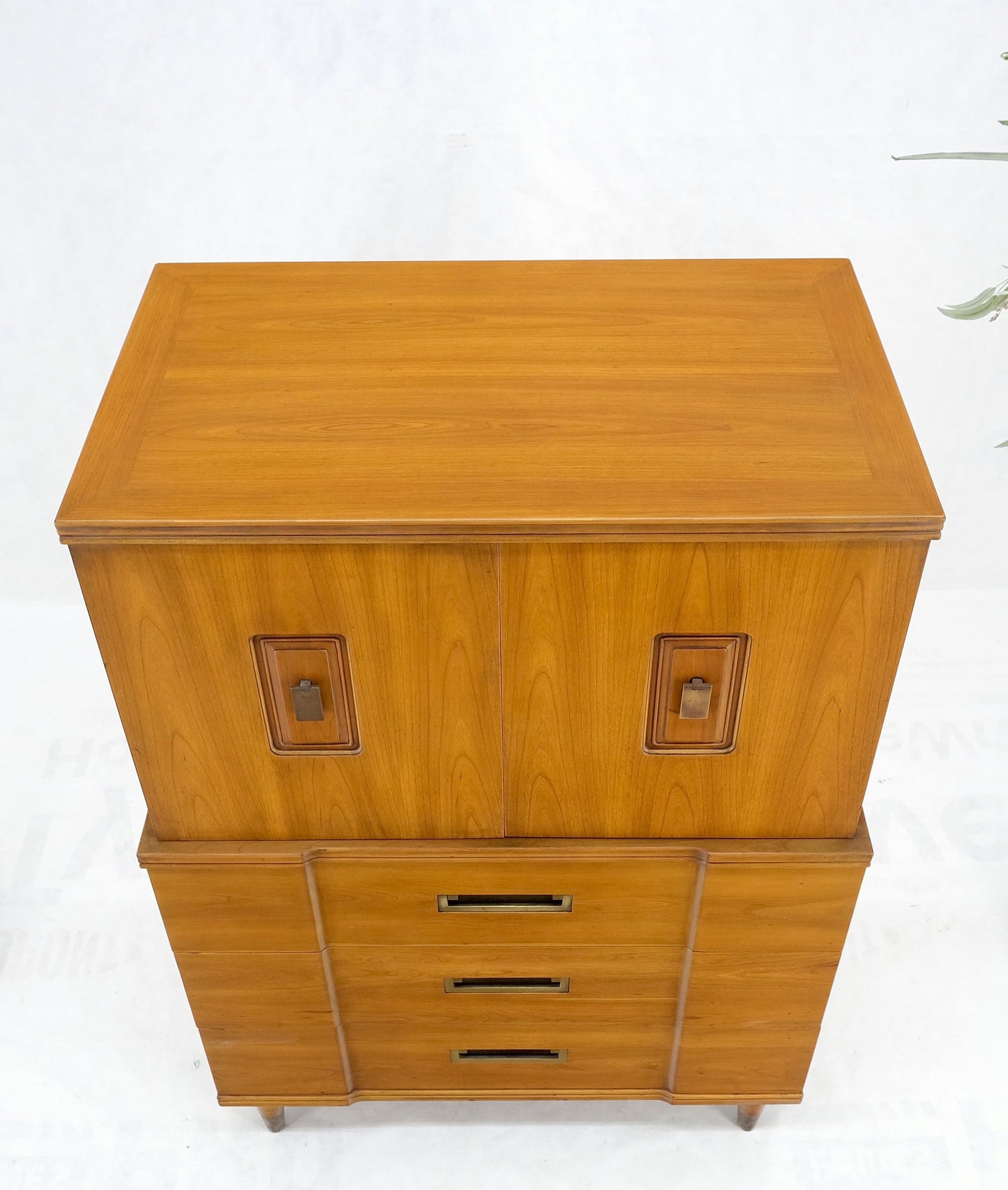 Widdicomb Solid Cherry Brass Pulls Hardware Block Front High Chest Dresser Mint!