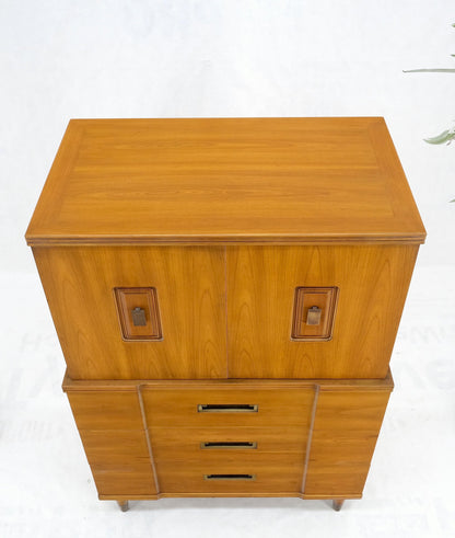 EstablishedLines Widdicomb Solid Cherry Brass Pulls Hardware Block Front High Chest Dresser Mint!