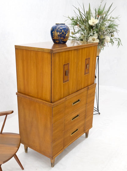 Widdicomb Solid Cherry Brass Pulls Hardware Block Front High Chest Dresser Mint!