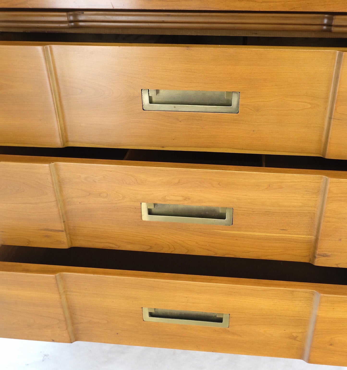 Widdicomb Solid Cherry Brass Pulls Hardware Block Front High Chest Dresser Mint!