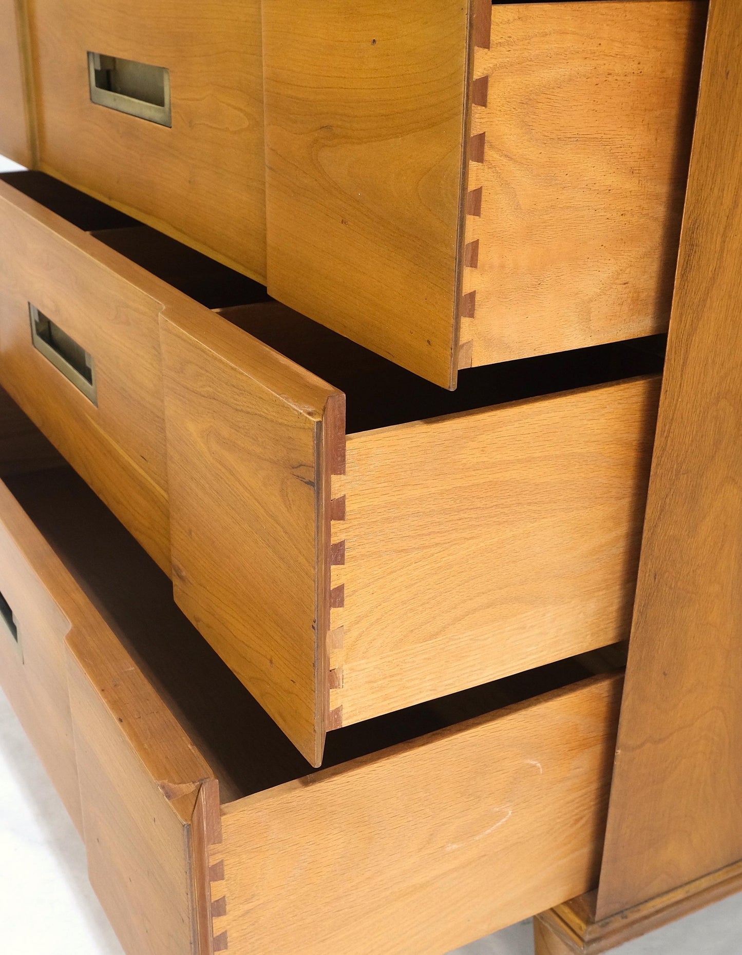 Widdicomb Solid Cherry Brass Pulls Hardware Block Front High Chest Dresser Mint!