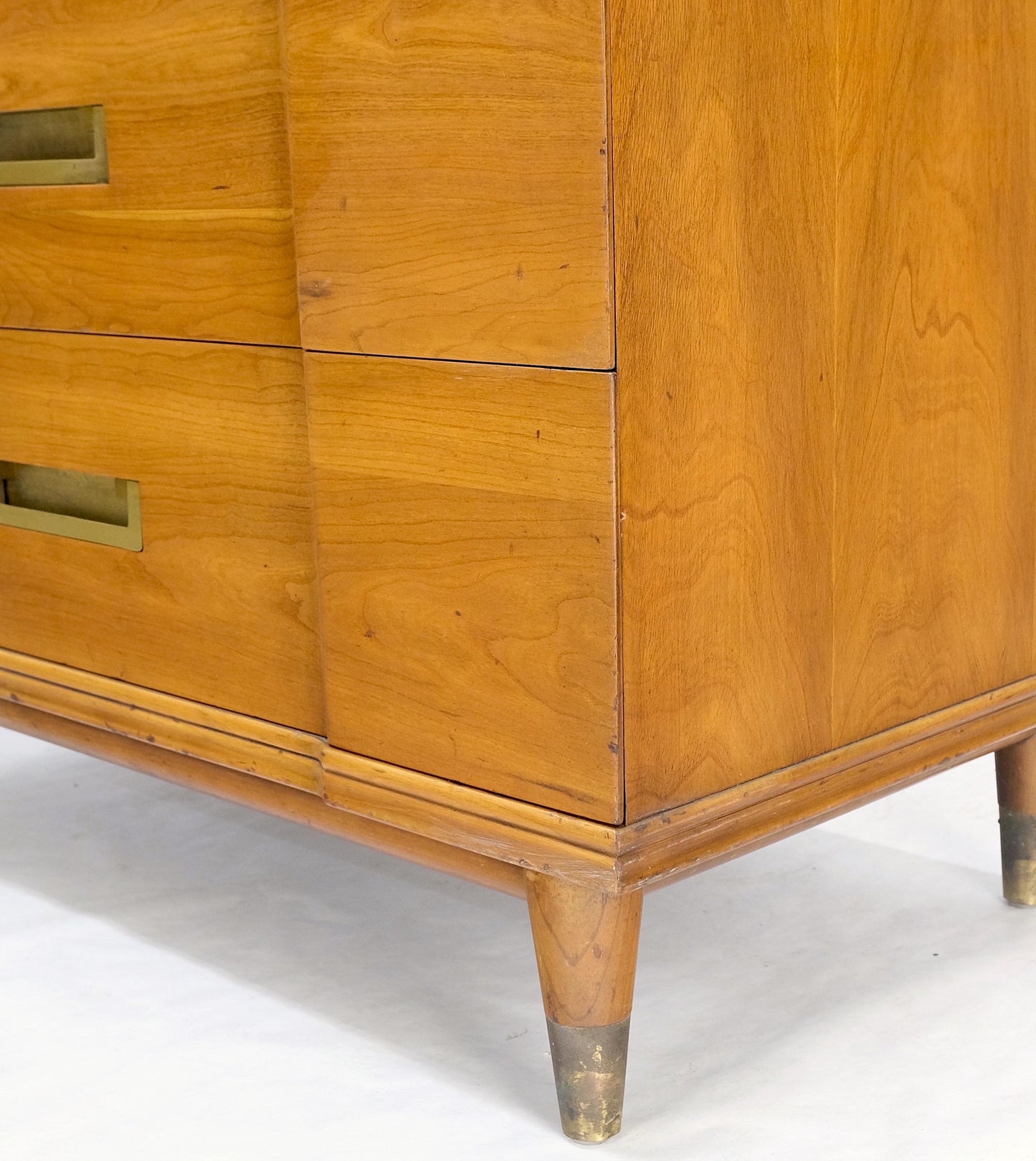 Widdicomb Solid Cherry Brass Pulls Hardware Block Front High Chest Dresser Mint!