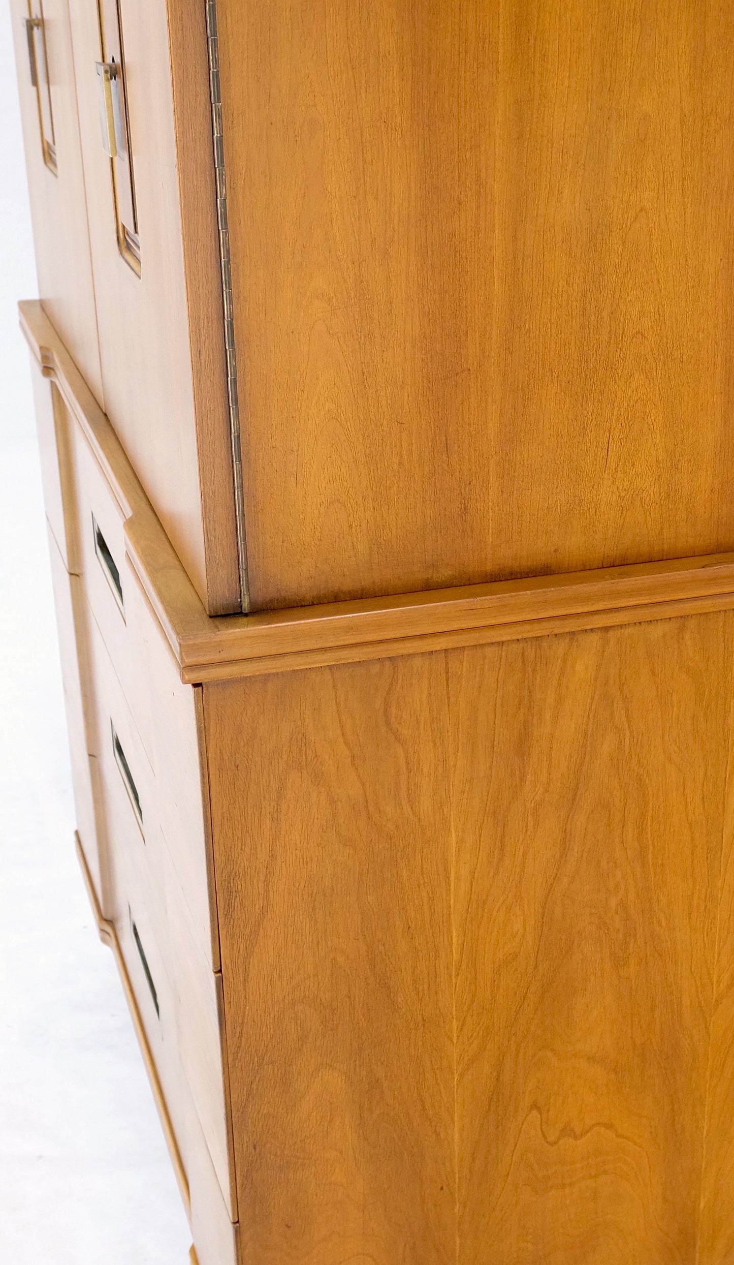 Widdicomb Solid Cherry Brass Pulls Hardware Block Front High Chest Dresser Mint!
