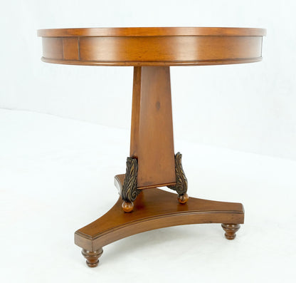EstablishedLines Deco Banded Mahogany Mother of Pearl Inlay Round Lamp Center Gueridon Table MINT
