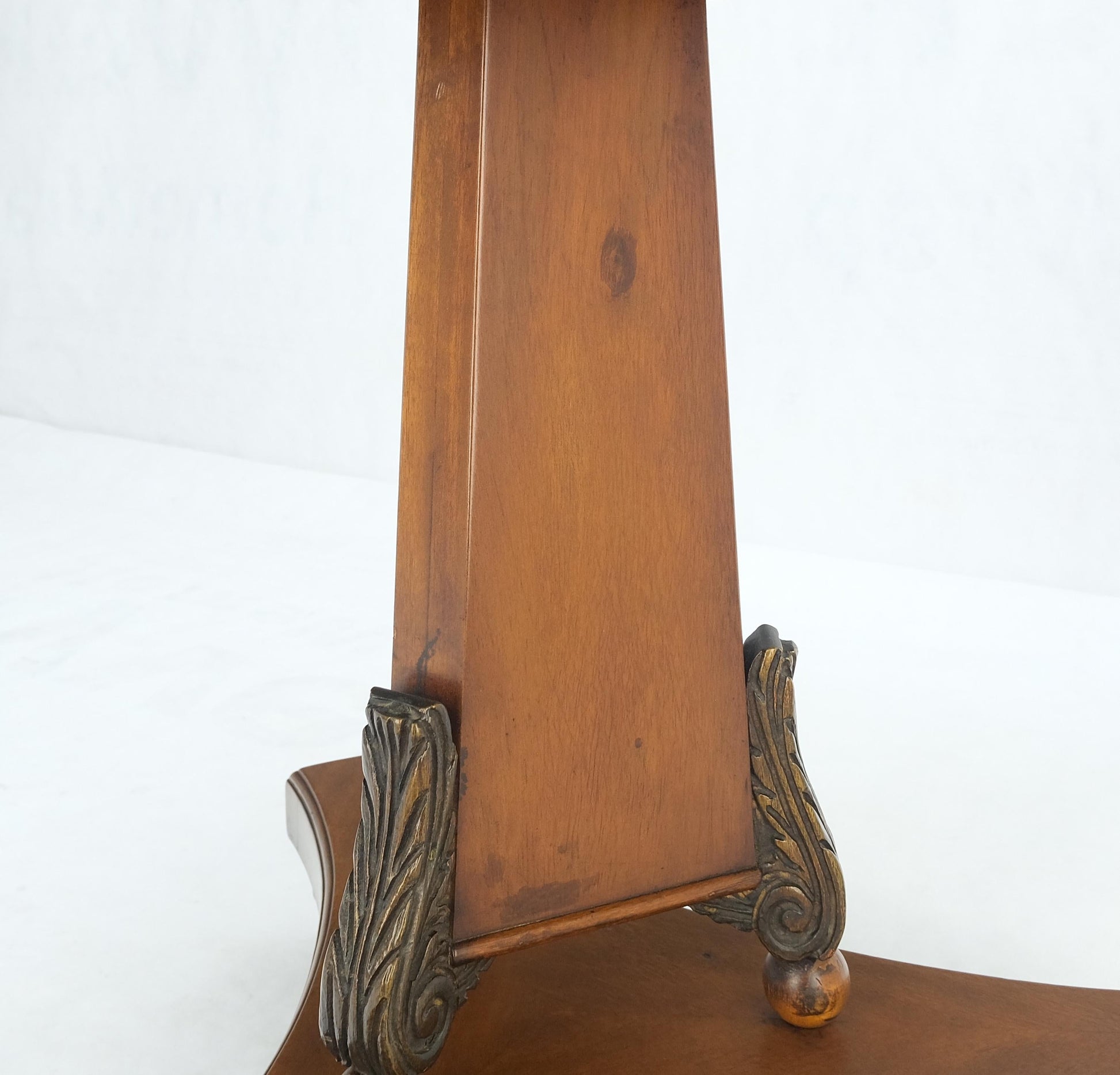 EstablishedLines Deco Banded Mahogany Mother of Pearl Inlay Round Lamp Center Gueridon Table MINT
