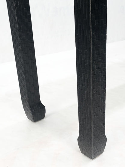 EstablishedLines Baker Mid Century Oriental Asian Black Lacquer Cloth Wrapped Console Table MINT!