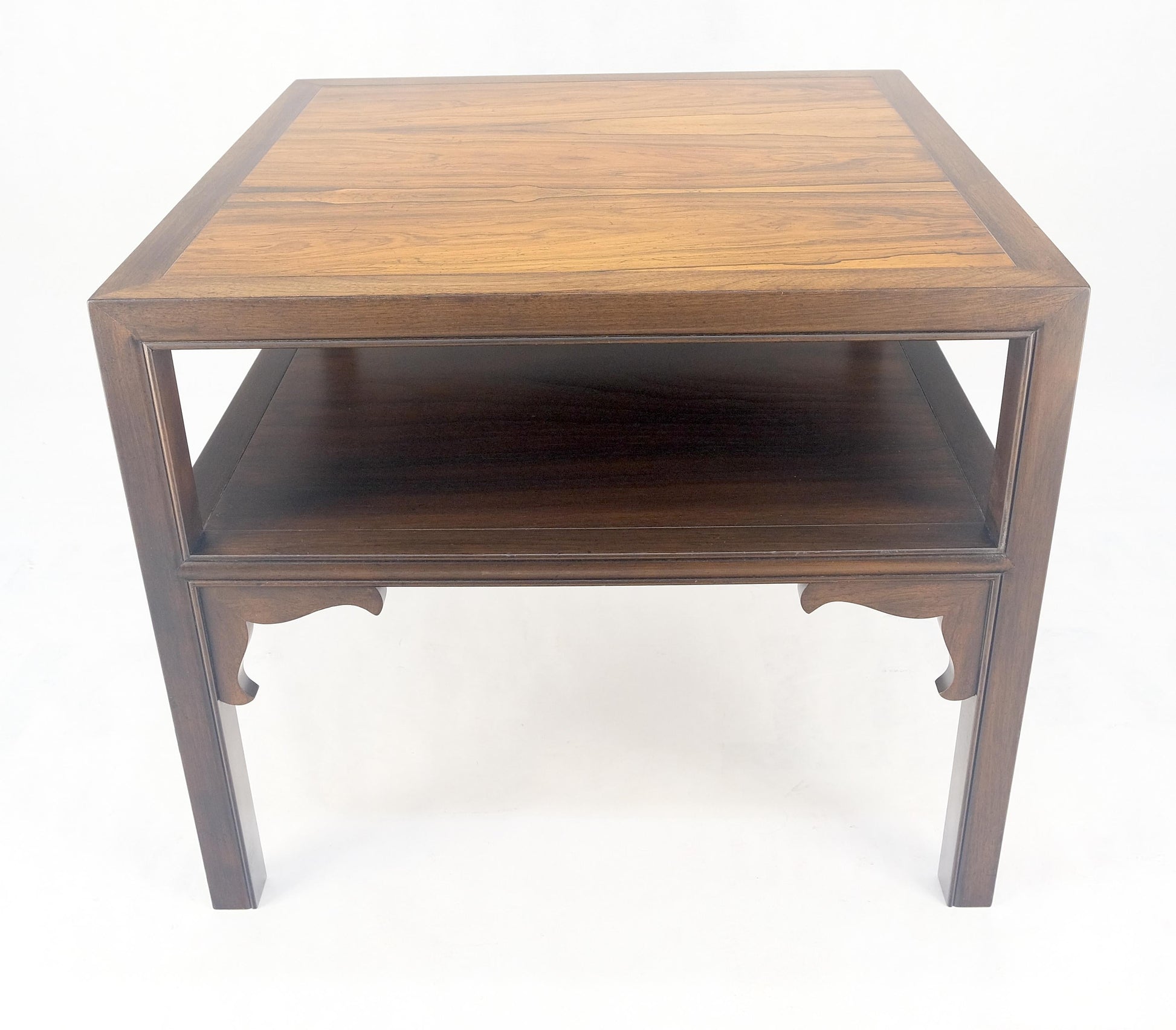 EstablishedLines Baker Rosewood Ebonized Mahogany 22" Square Side Lamp Occasional Table MINT!