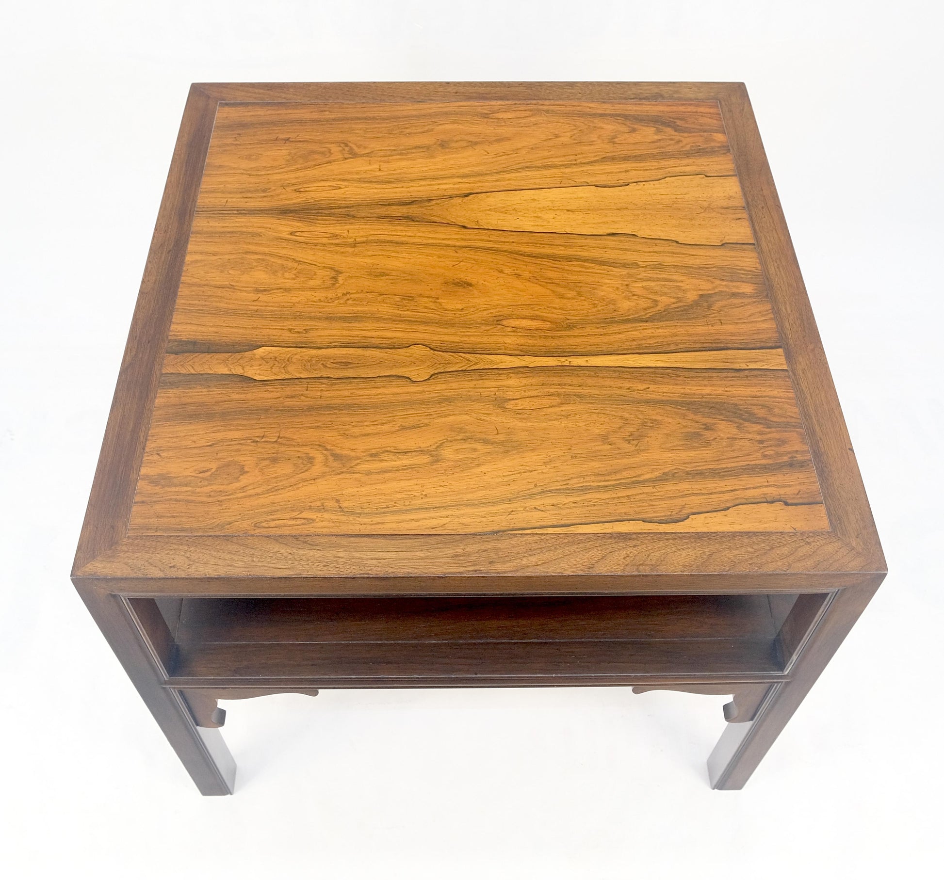 EstablishedLines Baker Rosewood Ebonized Mahogany 22" Square Side Lamp Occasional Table MINT!