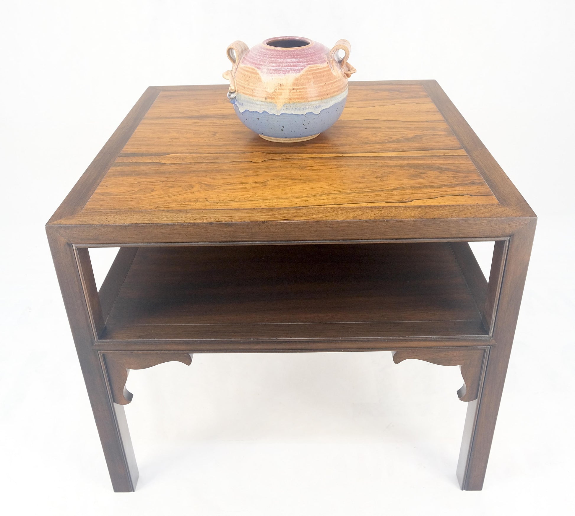 EstablishedLines Baker Rosewood Ebonized Mahogany 22" Square Side Lamp Occasional Table MINT!