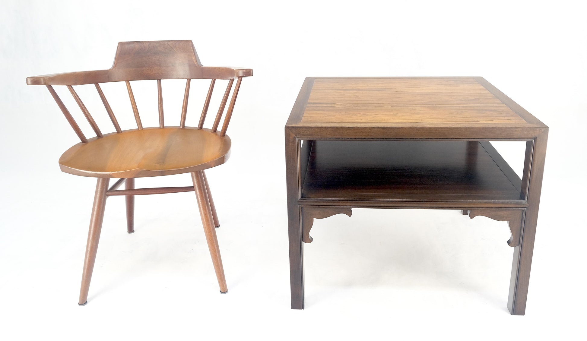 EstablishedLines Baker Rosewood Ebonized Mahogany 22" Square Side Lamp Occasional Table MINT!
