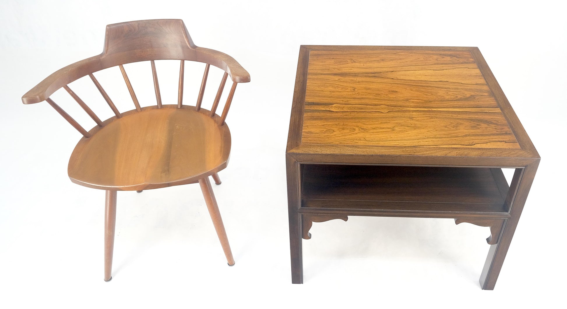 EstablishedLines Baker Rosewood Ebonized Mahogany 22" Square Side Lamp Occasional Table MINT!