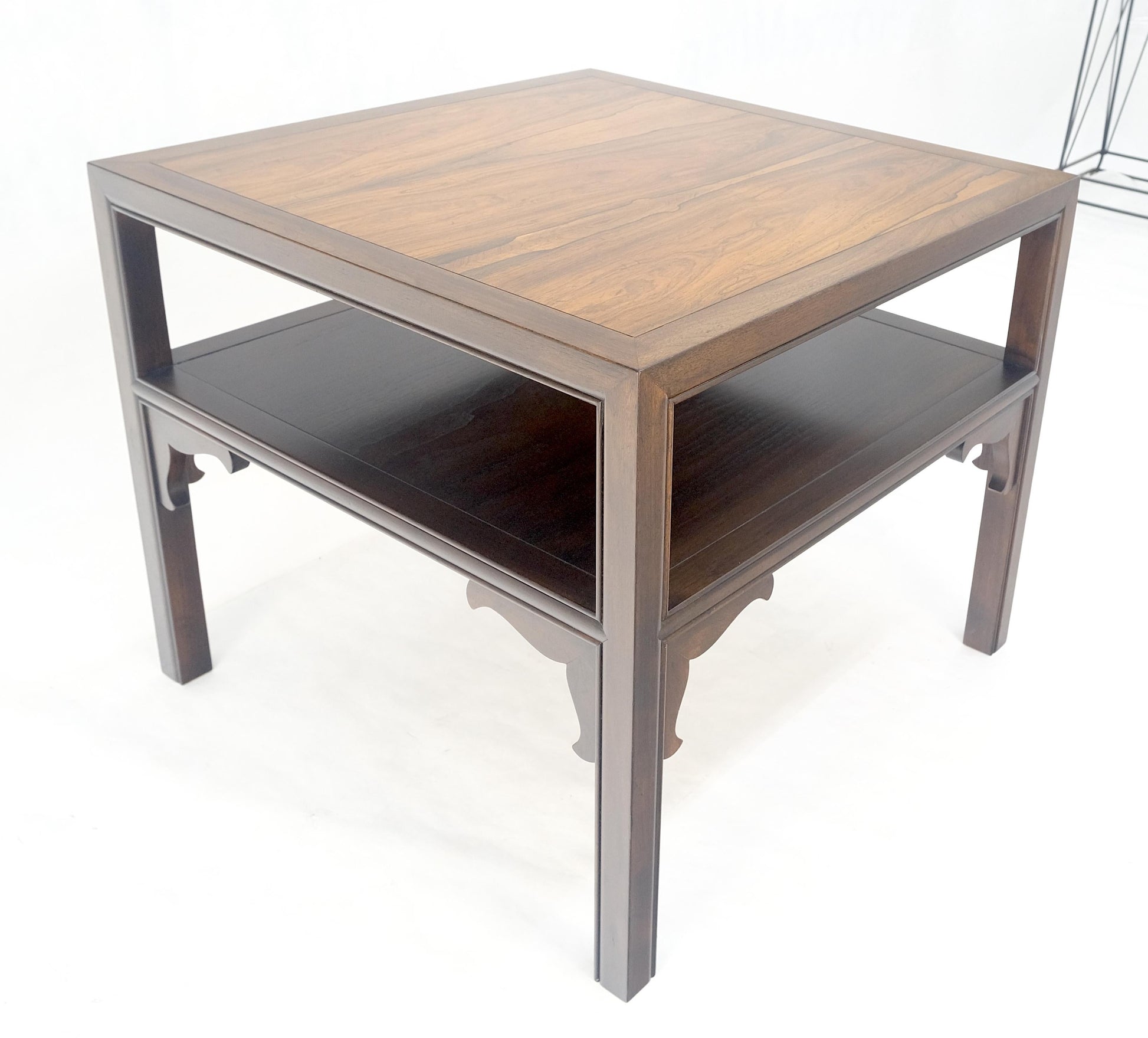 EstablishedLines Baker Rosewood Ebonized Mahogany 22" Square Side Lamp Occasional Table MINT!