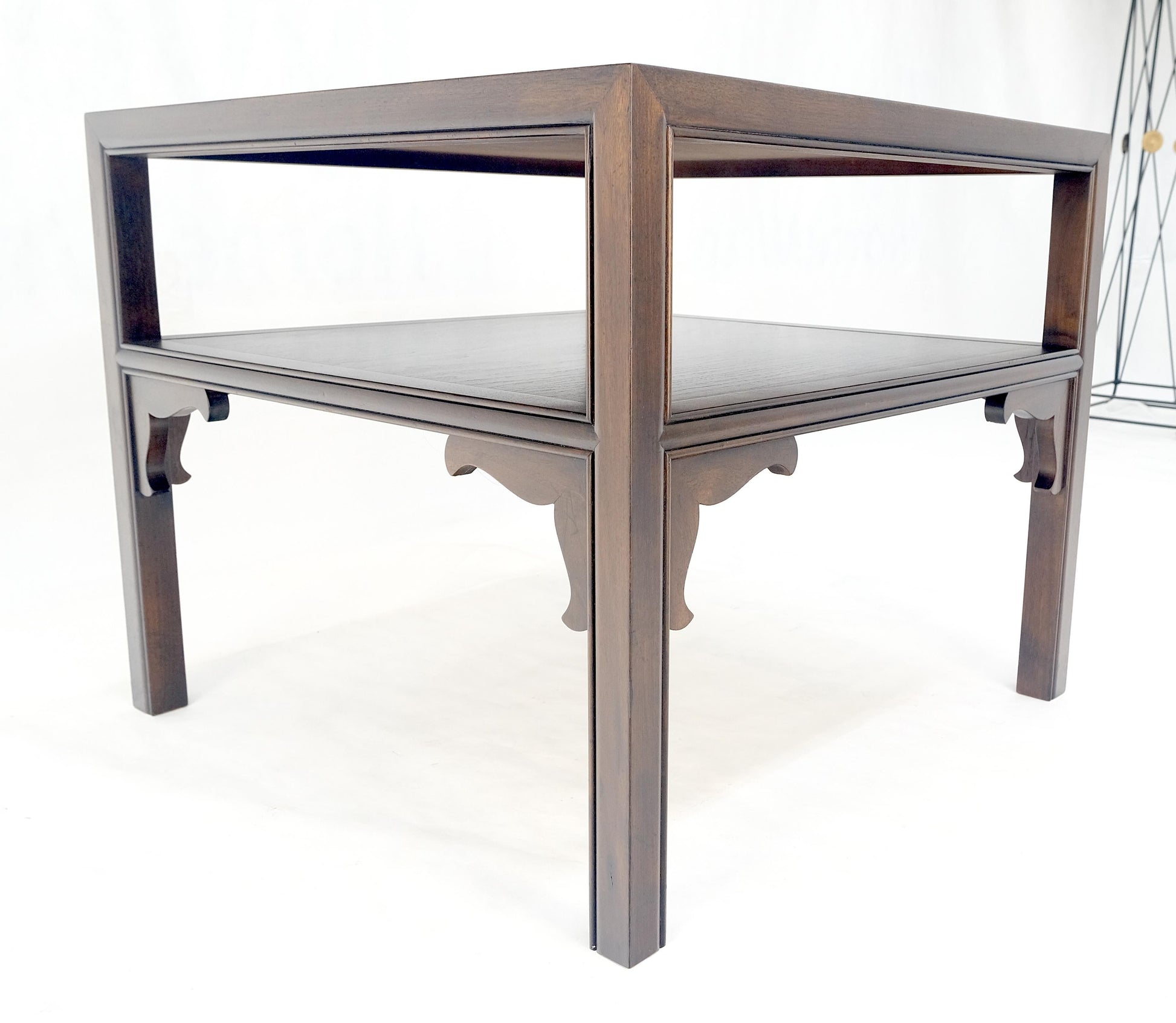 EstablishedLines Baker Rosewood Ebonized Mahogany 22" Square Side Lamp Occasional Table MINT!