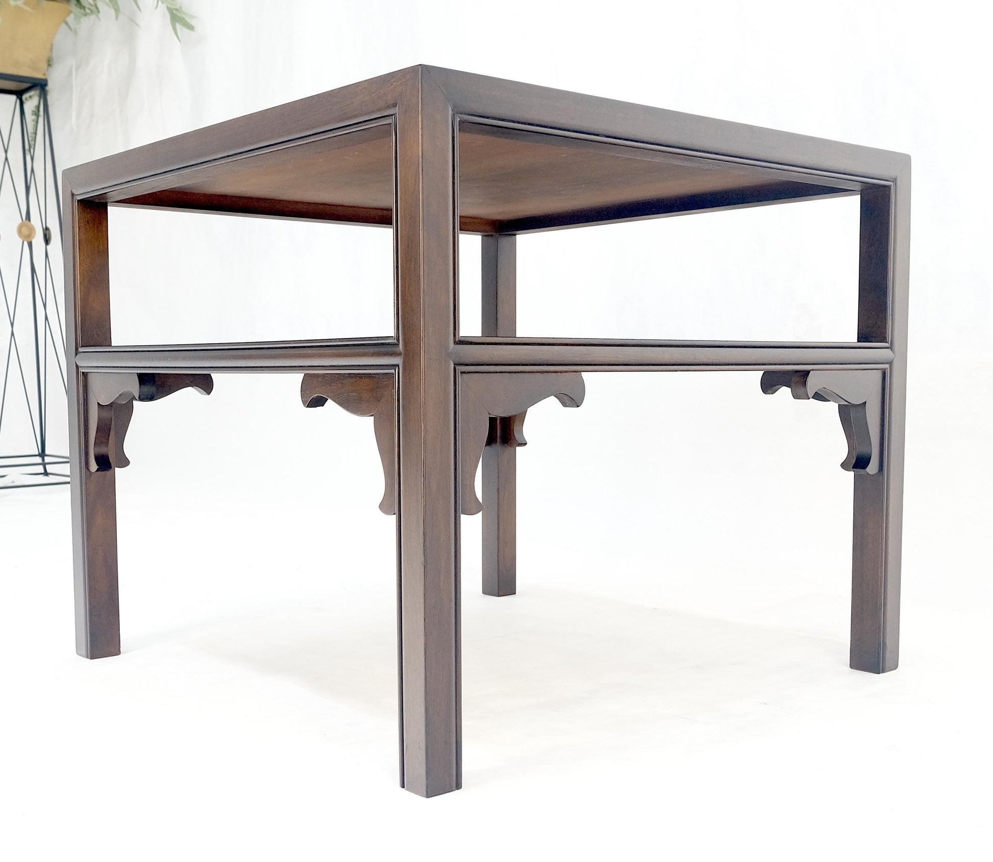EstablishedLines Baker Rosewood Ebonized Mahogany 22" Square Side Lamp Occasional Table MINT!