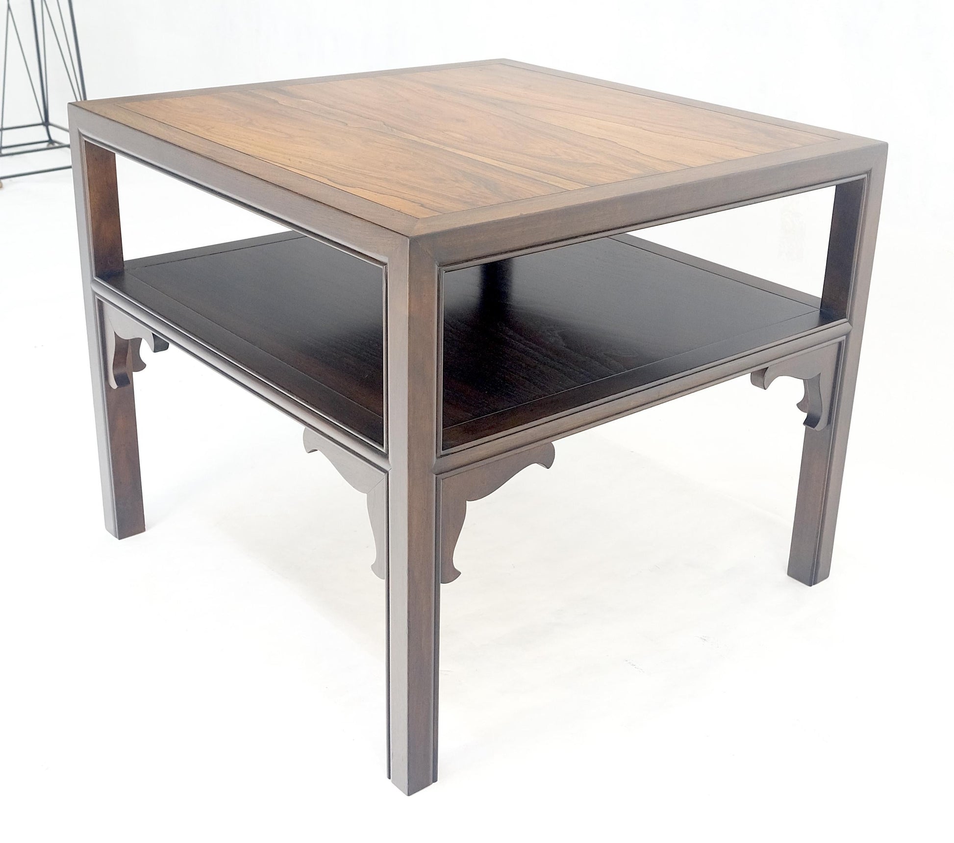 EstablishedLines Baker Rosewood Ebonized Mahogany 22" Square Side Lamp Occasional Table MINT!