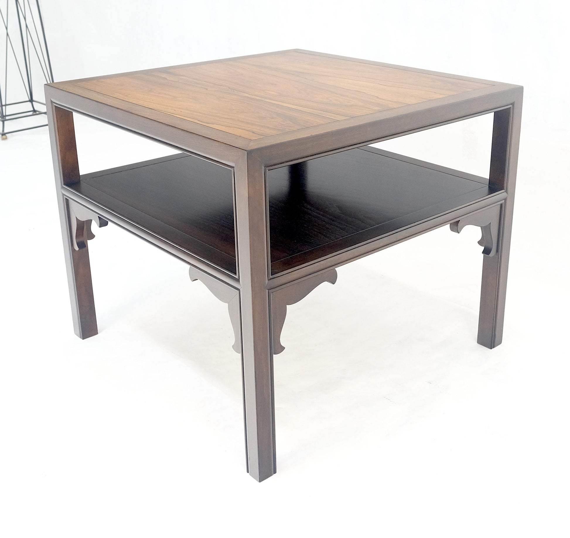 EstablishedLines Baker Rosewood Ebonized Mahogany 22" Square Side Lamp Occasional Table MINT!