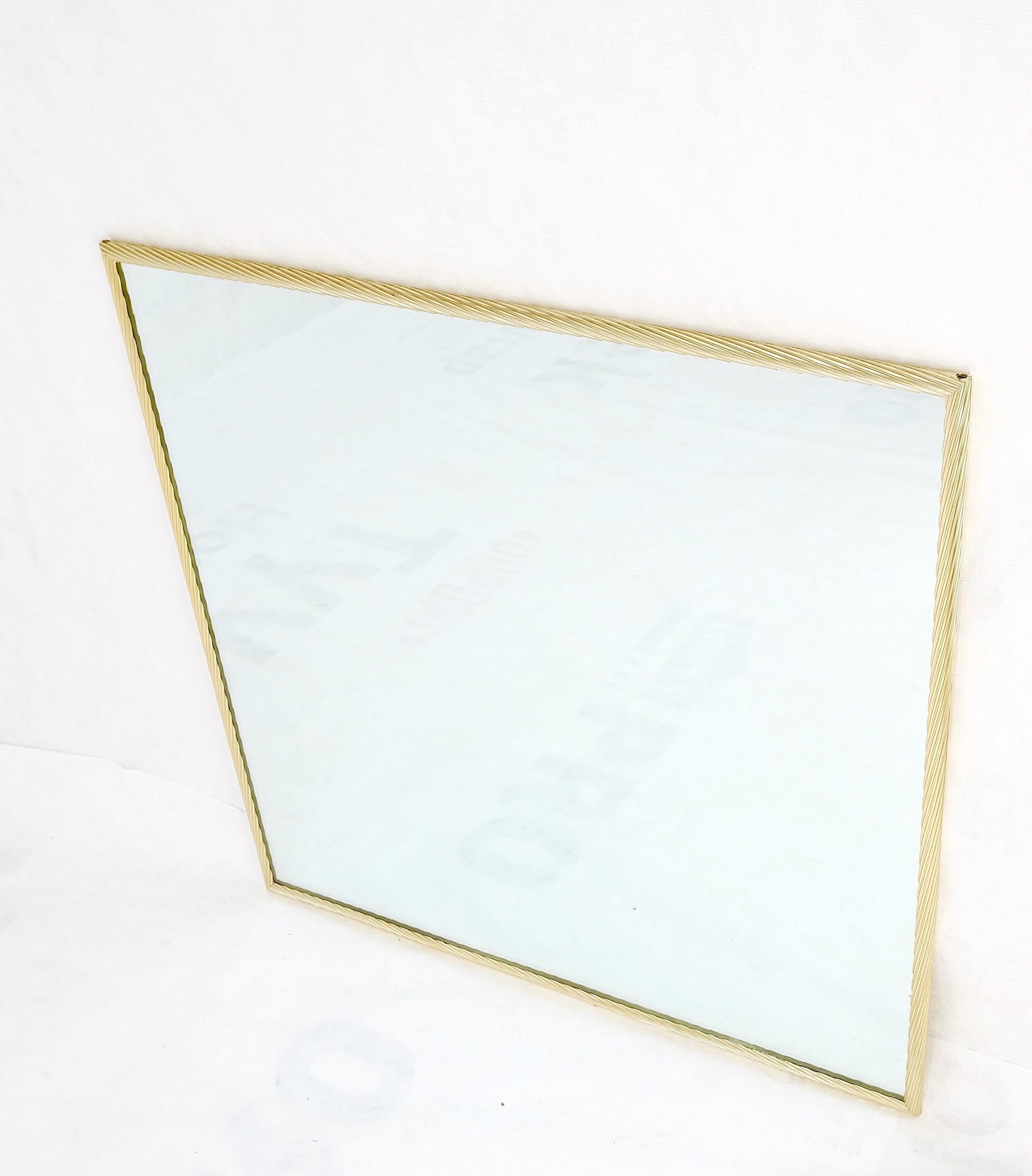 EstablishedLines Aluminum Rope Edge Square Italian Mid Century Modern Wall Mirror MINT!