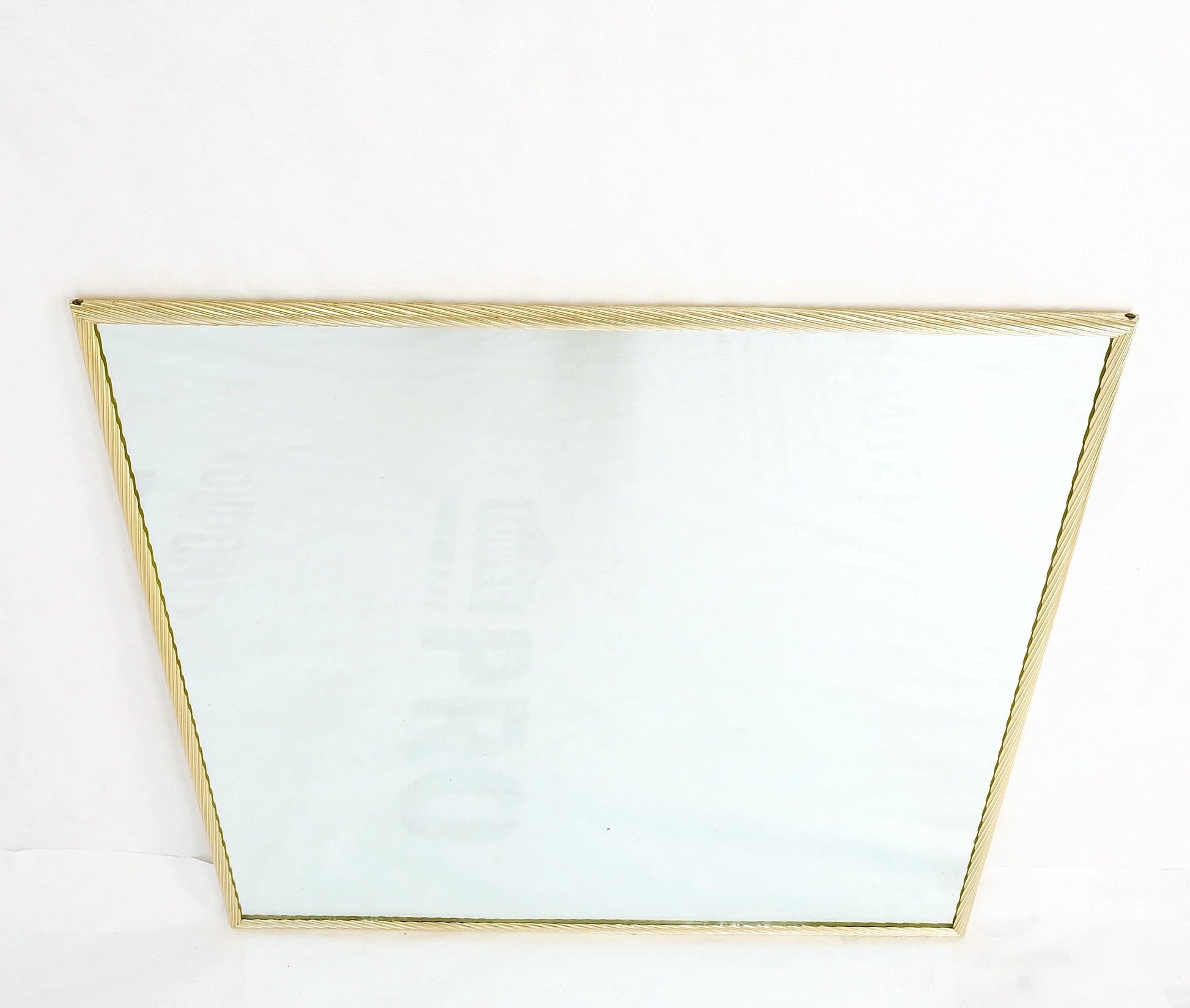 EstablishedLines Aluminum Rope Edge Square Italian Mid Century Modern Wall Mirror MINT!