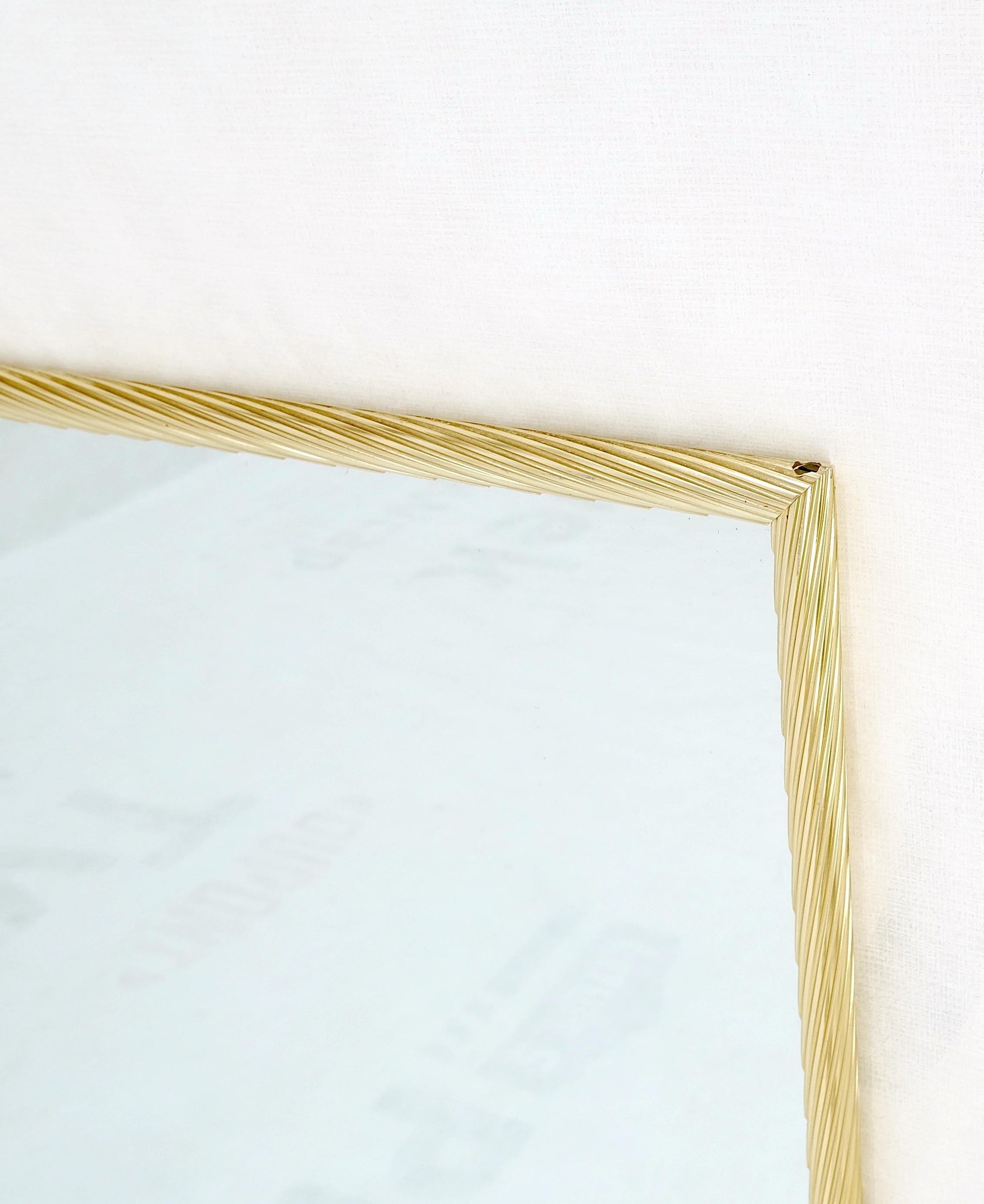 EstablishedLines Aluminum Rope Edge Square Italian Mid Century Modern Wall Mirror MINT!
