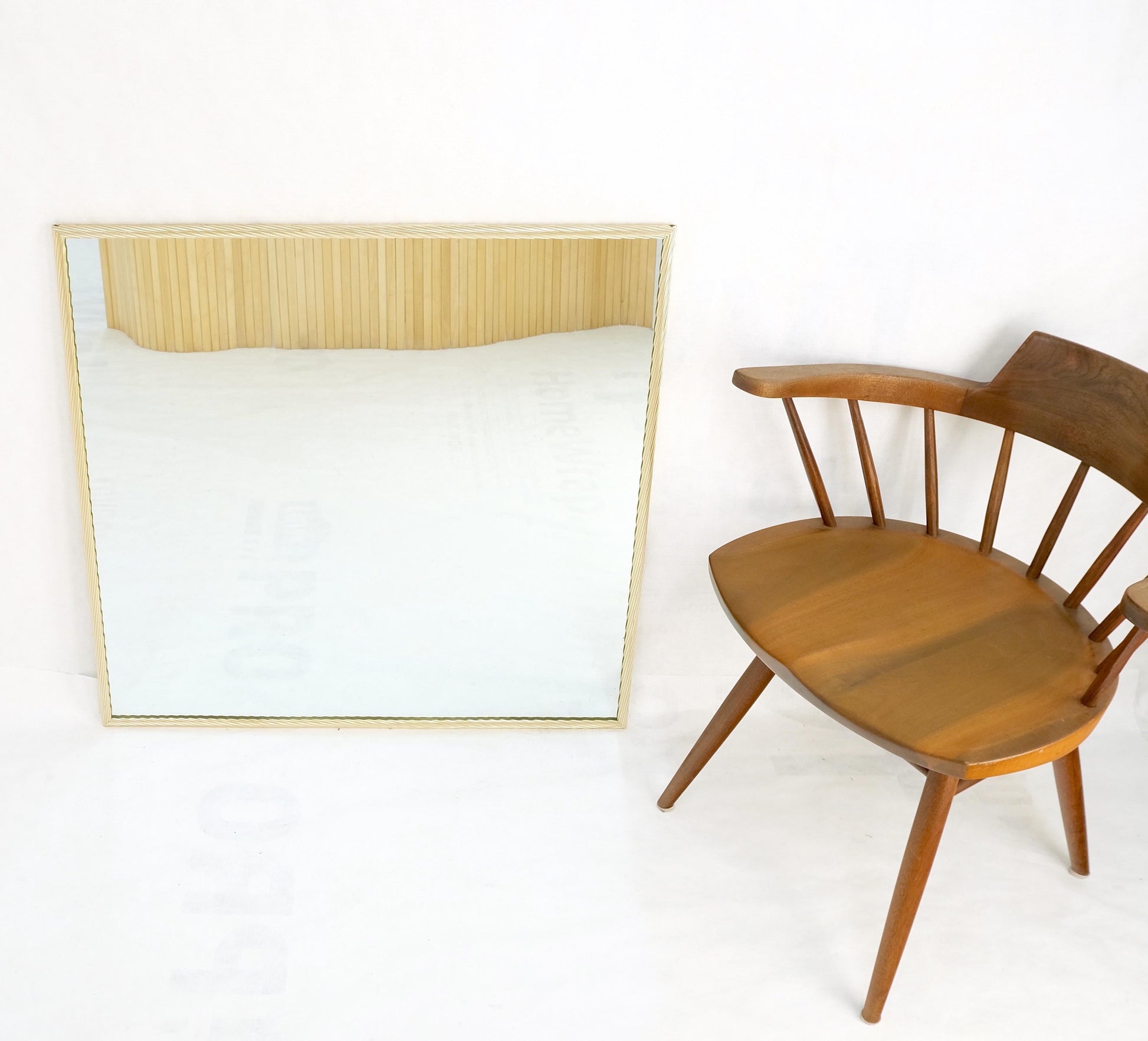 EstablishedLines Aluminum Rope Edge Square Italian Mid Century Modern Wall Mirror MINT!
