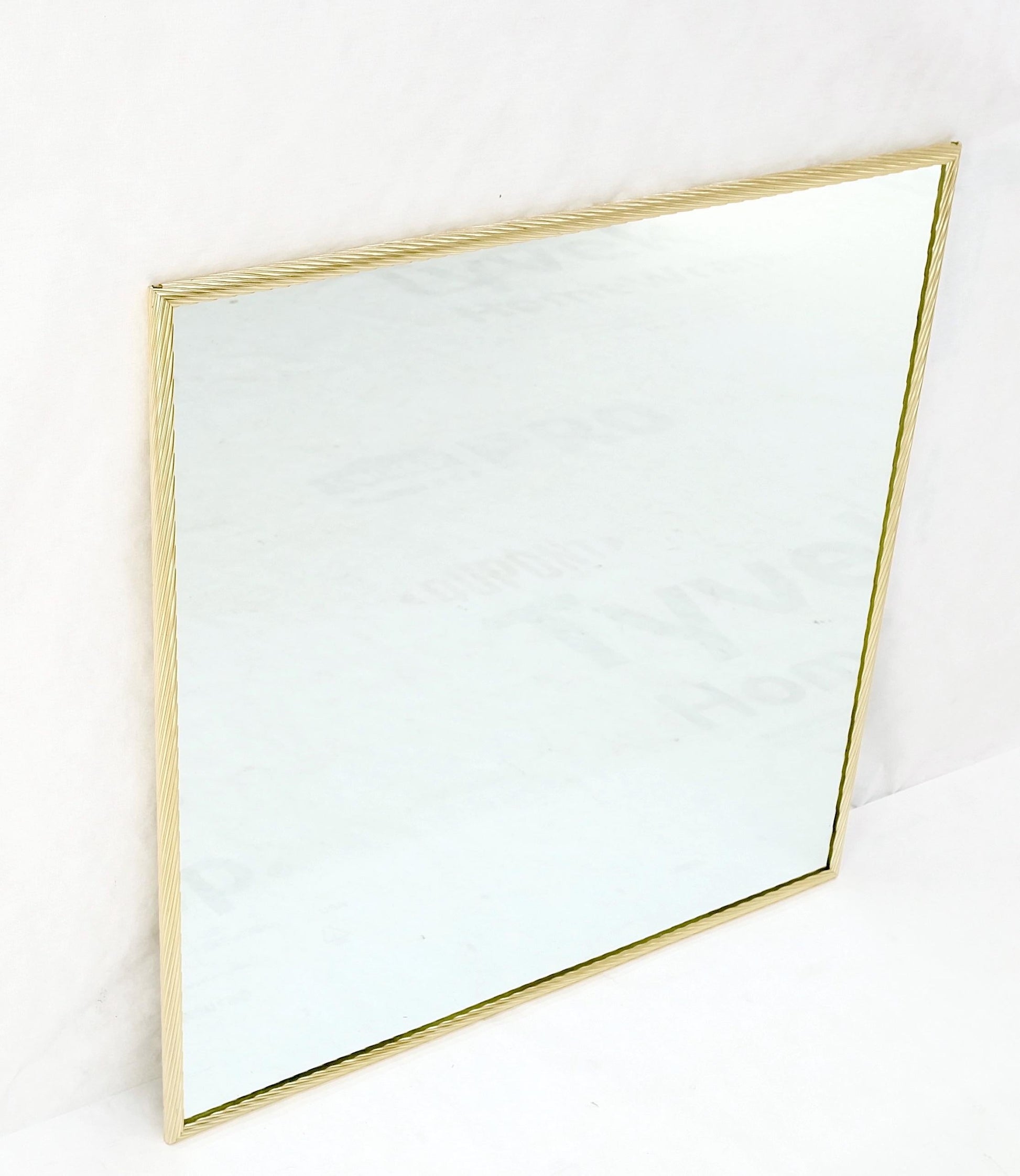 EstablishedLines Aluminum Rope Edge Square Italian Mid Century Modern Wall Mirror MINT!