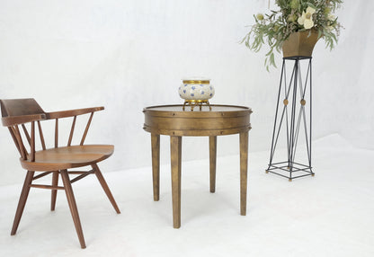 EstablishedLines Steampunk Style Faux Bronze Patina All Steel Metal Side End Table Lamp MINT!