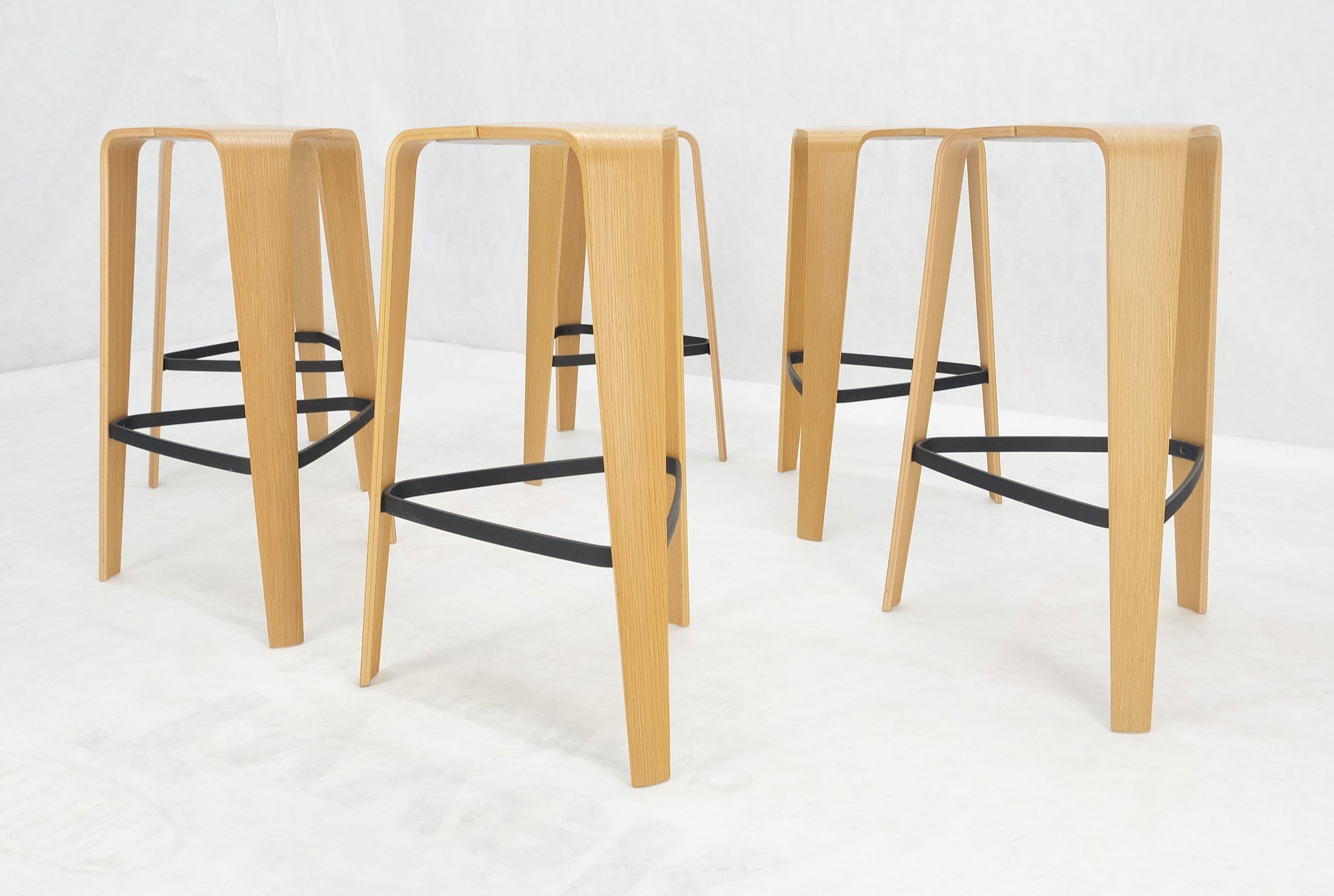 EstablishedLines Set of 6 Molded Bent Plywood Bar Stools by Davis MINT!