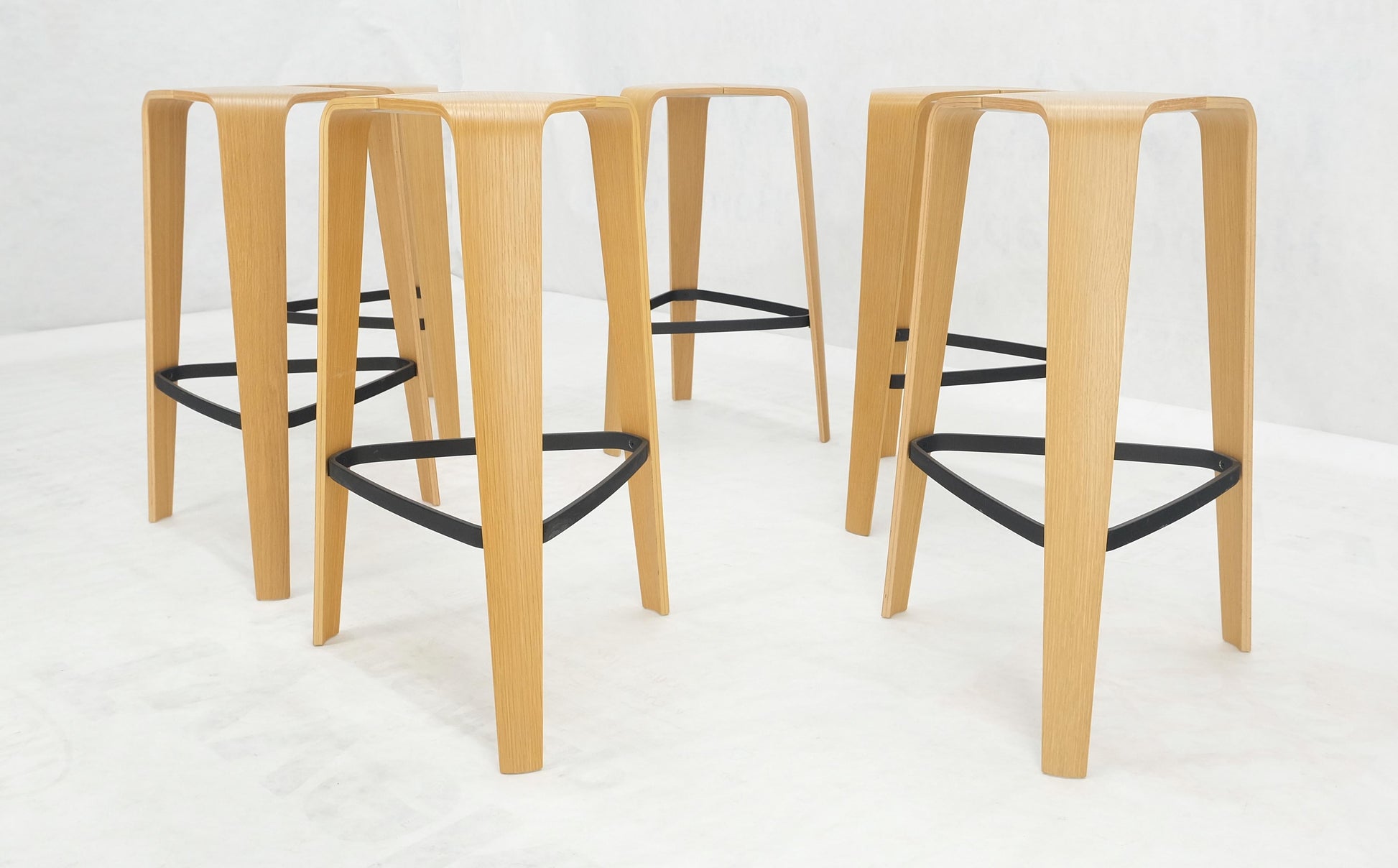 EstablishedLines Set of 6 Molded Bent Plywood Bar Stools by Davis MINT!