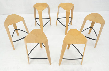 EstablishedLines Set of 6 Molded Bent Plywood Bar Stools by Davis MINT!