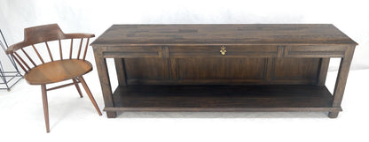 EstablishedLines Finished Back Solid Oak c1970s 78" Long One Drawer Console Sofa Table MINT