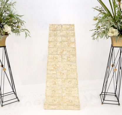 Pyramid Shape Tessellated Stone Marble Ball Pulls High Chest Dresser Drawer MINT