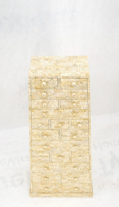 Pyramid Shape Tessellated Stone Marble Ball Pulls High Chest Dresser Drawer MINT