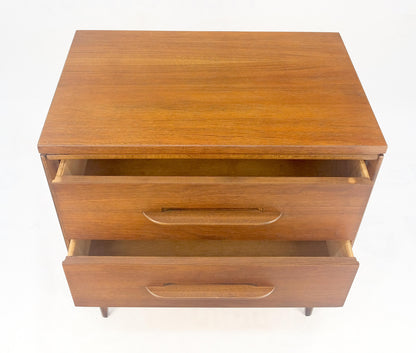 EstablishedLines Two Drawer American Oiled Walnut Sculpted Wood Pulls Night Stand Cabinet MINT!