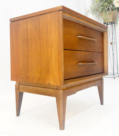 EstablishedLines Two Drawer American Oiled Walnut Sculpted Wood Pulls Night Stand Cabinet MINT!