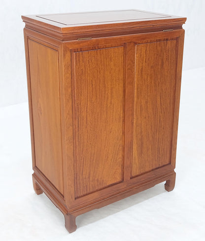 EstablishedLines Solid Teak Brass Bracket Shape Heavy Drop Pulls Lift Top Two Doors Silver Chest