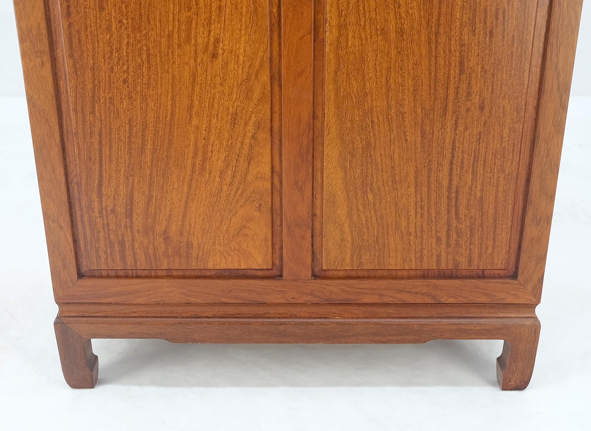 EstablishedLines Solid Teak Brass Bracket Shape Heavy Drop Pulls Lift Top Two Doors Silver Chest