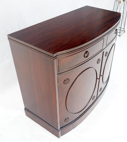 Federal Flame Crotch Mahogany Bow Front Double Door Compartment Sideboard MINT!