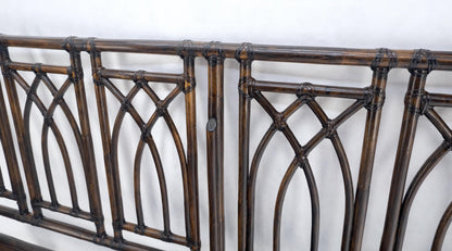 EstablishedLines McGuire Dark Bamboo & Ebonized Mahogany Leather King Size Headboard Bed MINT!