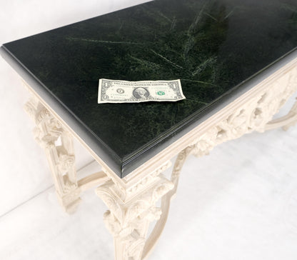 EstablishedLines Maitland Smith Carved White Wash Finish Wall Mirror Matching Console Table MINT!
