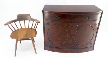 Federal Flame Crotch Mahogany Bow Front Double Door Compartment Sideboard MINT!