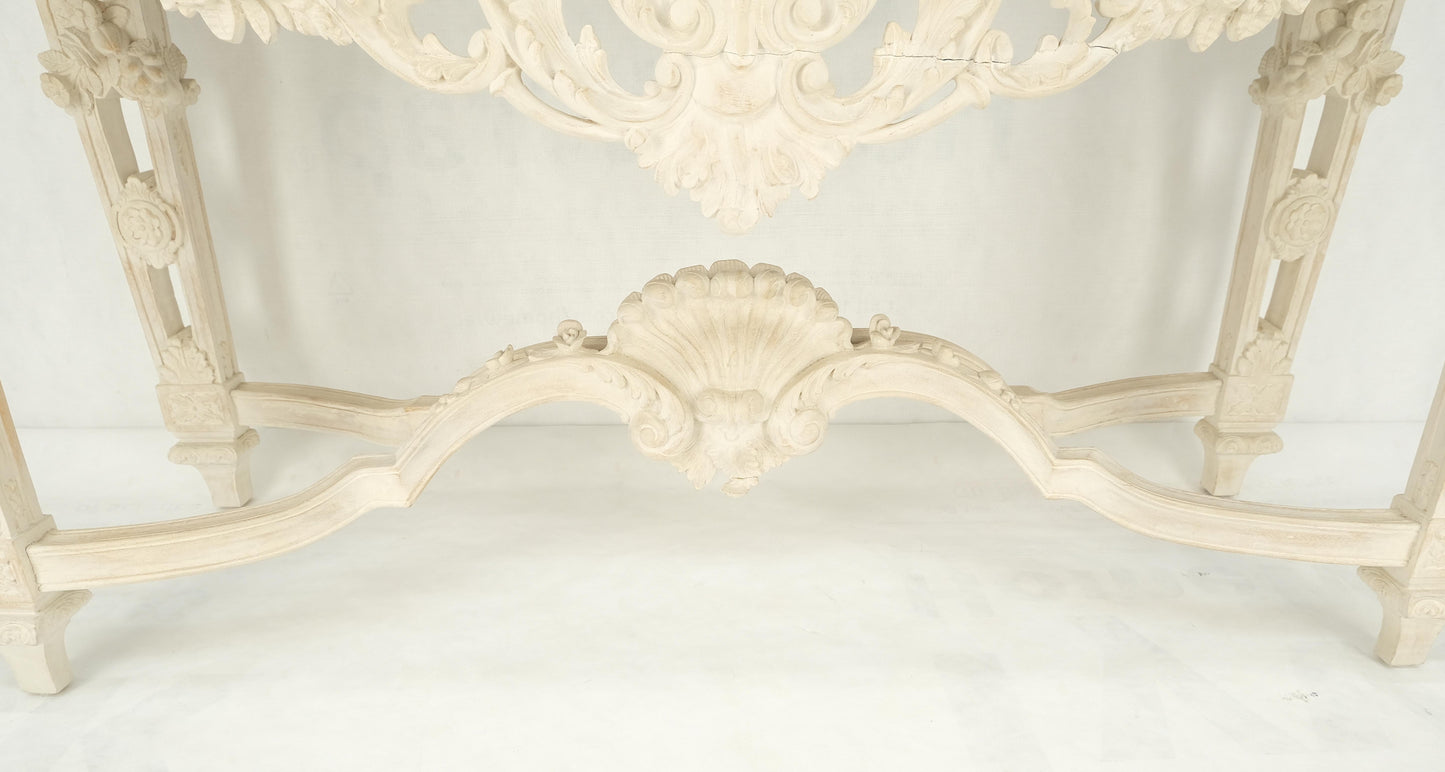EstablishedLines Maitland Smith Carved White Wash Finish Wall Mirror Matching Console Table MINT!