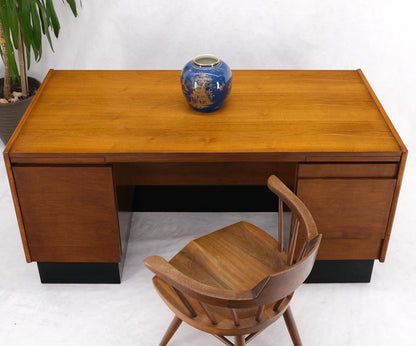 EstablishedLines American Walnut Ed Wormley for Dunbar Double Pedestal Desk w/ Folding Return