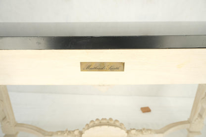 EstablishedLines Maitland Smith Carved White Wash Finish Wall Mirror Matching Console Table MINT!