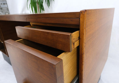EstablishedLines American Walnut Ed Wormley for Dunbar Double Pedestal Desk w/ Folding Return