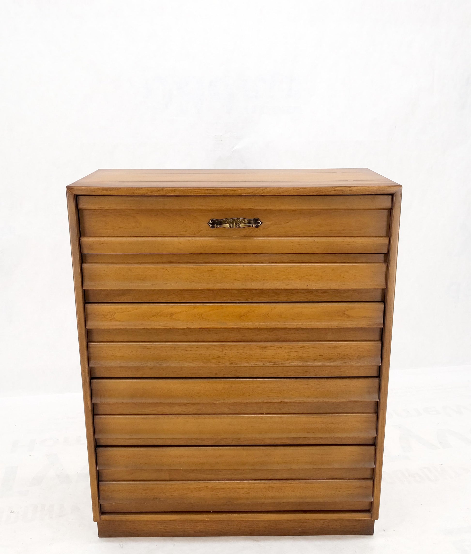 EstablishedLines American Mid-Century Modern Light Walnut 5 Drawers High Chest Dresser Mint!