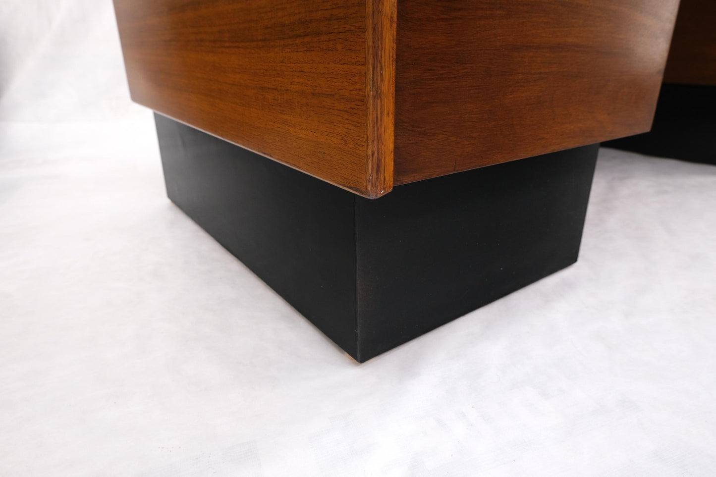 EstablishedLines American Walnut Ed Wormley for Dunbar Double Pedestal Desk w/ Folding Return