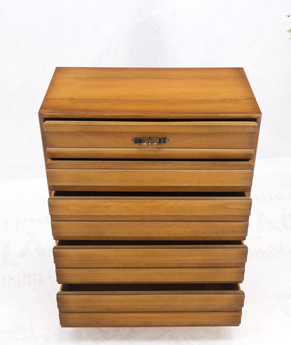 EstablishedLines American Mid-Century Modern Light Walnut 5 Drawers High Chest Dresser Mint!