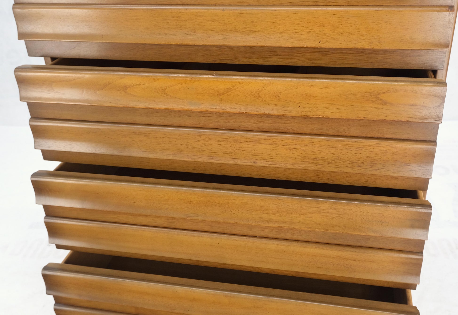 EstablishedLines American Mid-Century Modern Light Walnut 5 Drawers High Chest Dresser Mint!