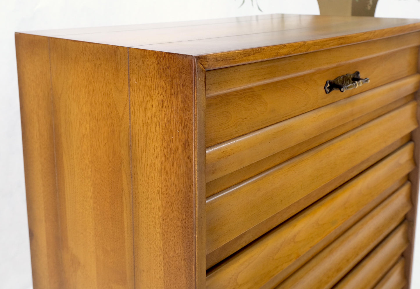 EstablishedLines American Mid-Century Modern Light Walnut 5 Drawers High Chest Dresser Mint!